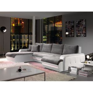 Canape Galaxy Angle Gauche Gris Blanc Achat Vente