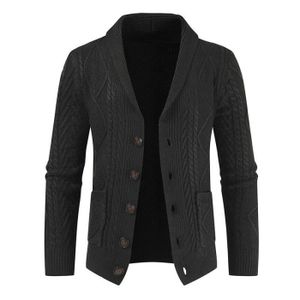 Cardigan épais Pour Homme - Couleur Unie - Fermeture éclair - Pour L