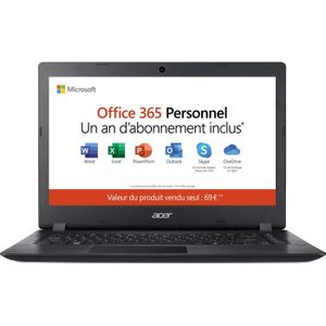 Top achat PC Portable ACER PC Portable Aspire 1 A114-31-14" HD-Intel Celeron N3350-RAM 4Go-Stockage 64Go eMMC-Intel® Celeron® N3350-Win10+Office 365 Perso pas cher Achat PC Portable ACER PC Portable Aspire 1 A114-31-14" HD-Intel Celeron N3350-RAM 4Go-Stockage 64Go eMMC-Intel® Celeron® N3350-Win10+Office 365 Perso pas cher