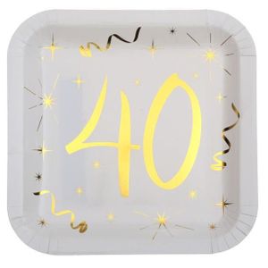 Deco 40 Ans Or Et Blanc Achat Vente Pas Cher
