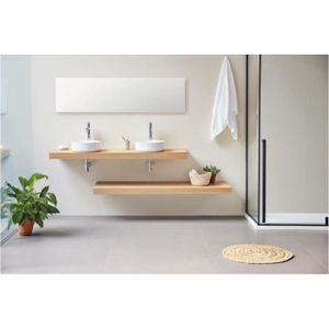 LAVABO - VASQUE Plan vasque suspendu ZERO pour salle de bain design, chêne 52 x 160 cm 