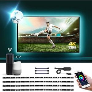 Enteenly Ruban LED TV 2M (4 x 50cm), USB Bande Lumineuse LED 8