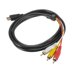 3 Rca Vers HDMI Mâle 1080P Vidéo Acoustique Av Composant Adaptateur Câble  HD *