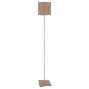 LAMPADAIRE ETOILE-Lampadaire droit métal  orange Abat-jour: carré métal orange 1 ampoule E27 enfant P18xD18xH90cm