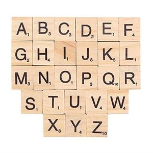 100x Scrabble en bois Lettres Numéros Toy Alphabets en bois jouet éducatif 6K