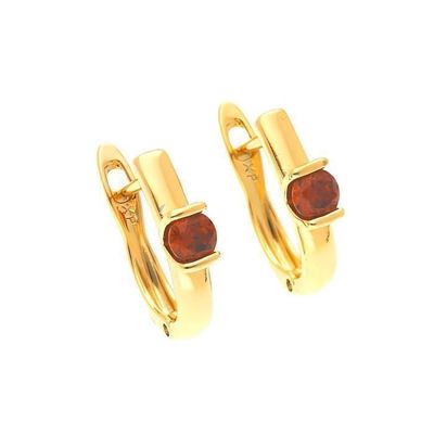 Boucles D'oreilles Dormeuses En Forme De Coeur - Plaqué Or Jaune 750, 15mm, Neuf Avec étiquettes