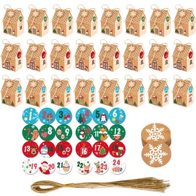 Calendrier De L'Avent Vide à Remplir - 24 Boîtes En Papier Kraft, Réutilisable, Décoration Noël DIY