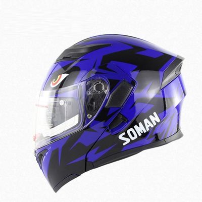 Bluetooth Casque Moto Modulable Dot/ECE Homologué Casques Intégral Flip-Up Double Visière Protection Tête Casque