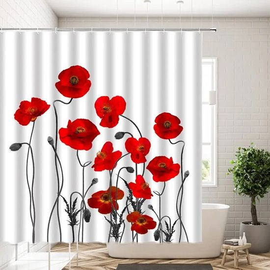 Rideau Coulissant Sur Mesure – Impression Photo Motif Fleur Pustule Noire – Moderne