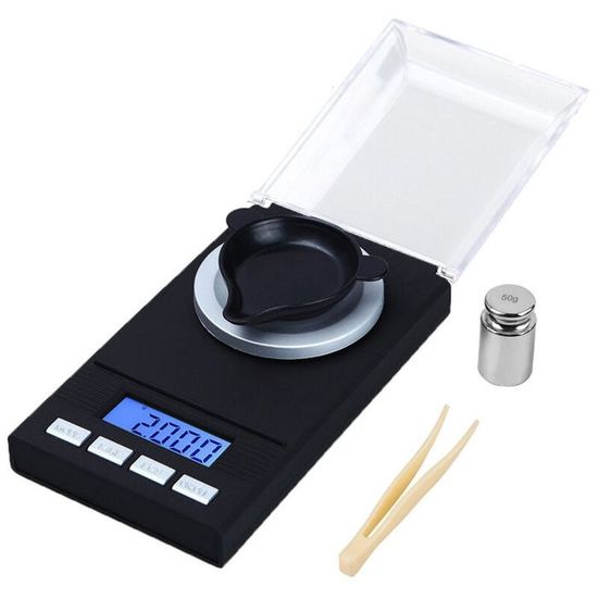 Balance De Précision 50g X 0.001g - Poids D'étalonnage Inclus, Pour Bijoux, Cuisine, Médicaments