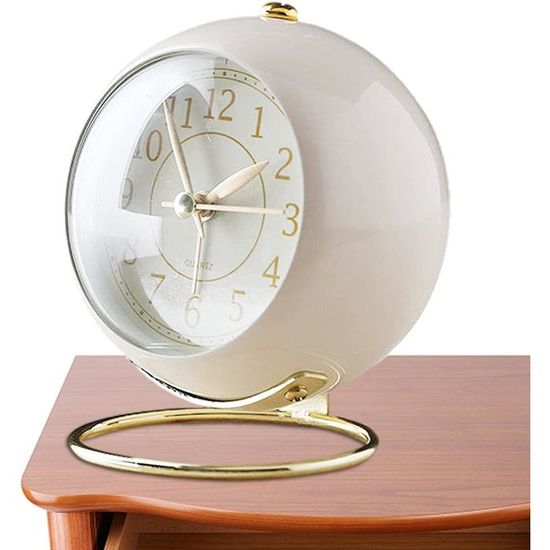 Horloge De Table En Bois Noyer Noir 13cm - Silencieuse Sans Tic-Tac, Design Élégant