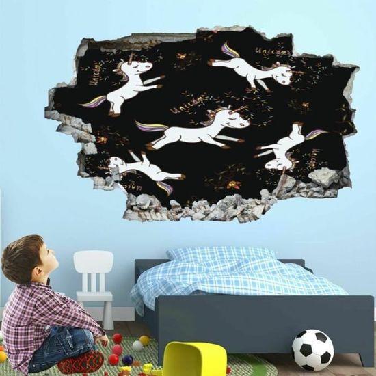Sticker Arbre Géant Enfants Tatouage Mural Chambre D'Enfant Décoration Fleurs Forêt Plante