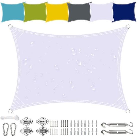 Filet D'ombrage Extérieur 70% - Blanc 3x4 M, PEHD, œillets Renforcés, Pour Pergola, Jardin, Terrasse