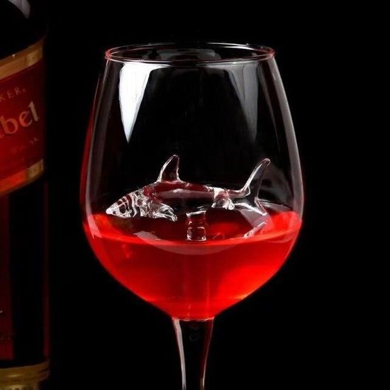 Verres à cocktails,Verre à vin de requin intégré,nouveau Design créatif,gobelet à whisky,verre à dîner,cristal - Type Shark 18cm