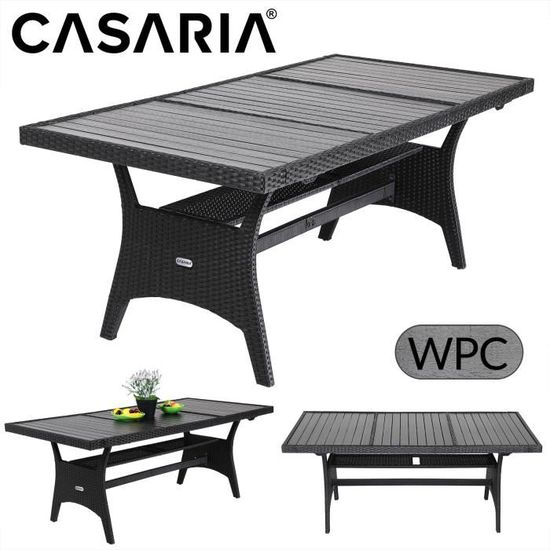 CASARIA® Table pliante effet polyrotin 180 cm 8 personnes d