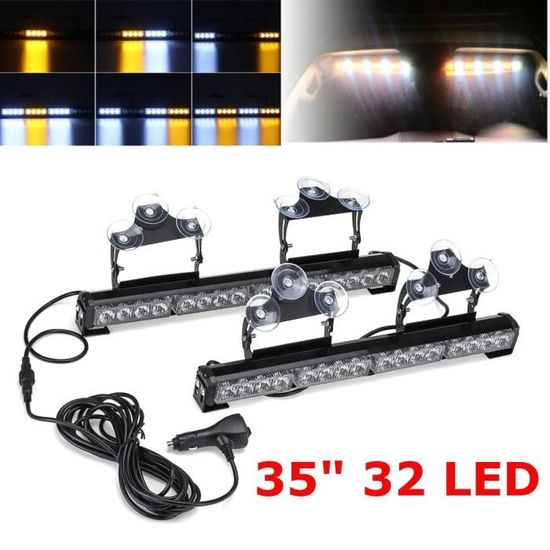 Rampe Gyrophare LED Barre Lumineuse Stroboscopique Lampe D'Avertissement De Panne De Voiture Barre Lumineuse D'Avertissement avec ContrôLeur 16 Modes,pour Voiture 12v/24v Rampe Gyrophare LED Barre Lumineuse Stroboscopique Lampe D'Avertissement De Panne De Voiture Barre Lumineuse D'Avertissement avec ContrôLeur 16 Modes,pour Voiture 12v/24v
