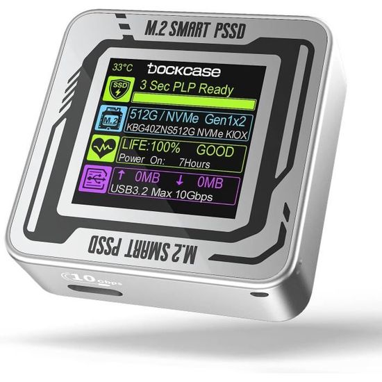 Pocket M.2 Nvme Smart Ssd Enclosure, Boîtier Ssd 3S Power Loss
