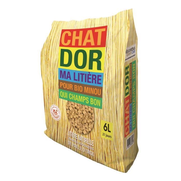 Litière végétale pour chat – Granulés paille d'orge - 6 litres - Nouveau