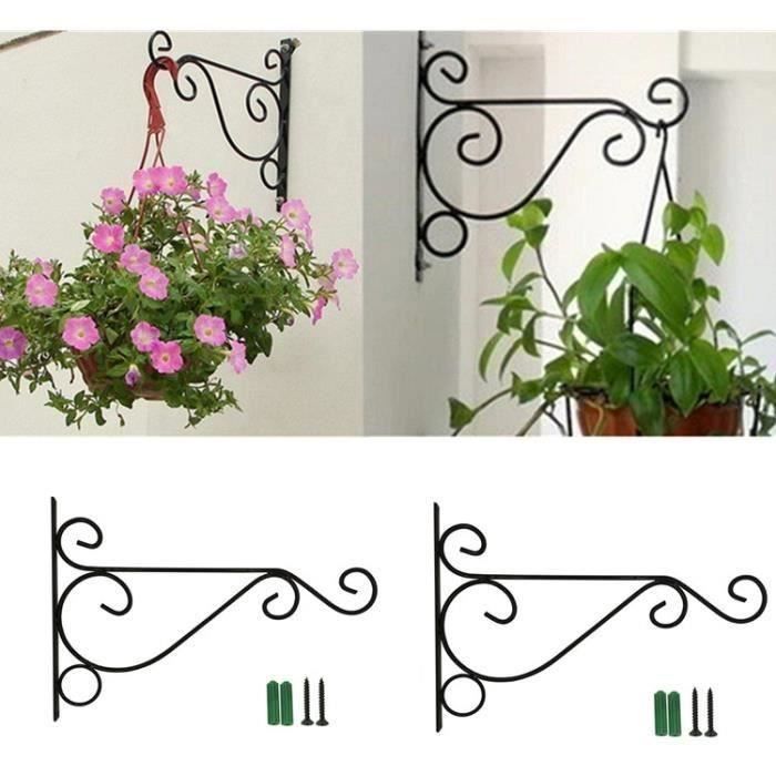 Lot de 2 Panier à Suspendre Support Mural Crochet pour Plante Fleur Décoration de Crochet pour Panier de Jardin Lanterne pelo L06CE