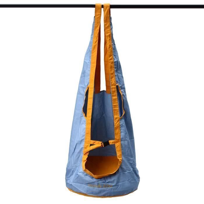 Hamac Enfant Hammock Balançoire Tissu Lit Suspendu Pour Jardin Camping Voyage 50x150cm Bleu Ve30241