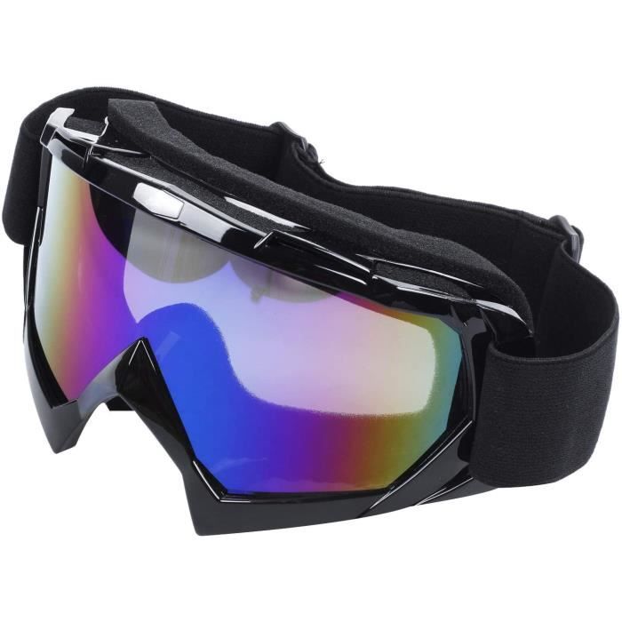Lentille Unique Motocross Goggles Lunettes de ATV Cross-Country Dirt Velo Moto Ski Noir