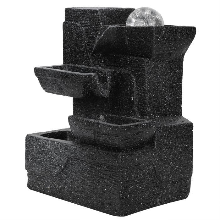 Humidificateur de cascades de fontaines intérieures et extérieures, ornement de fontaine d'eau de rocaille de table à LED pour la