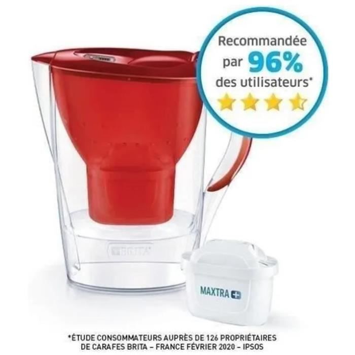 BRITA Carafe filtrante MARELLA Rouge + 1 Cartouche de rechange
