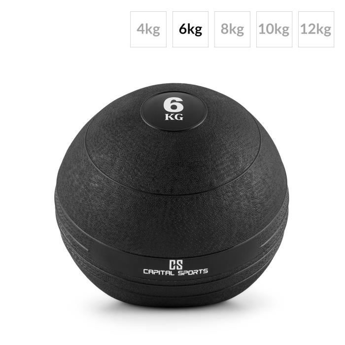 Capital Sports Groundcracker Slamball noir caoutchouc 6 kg