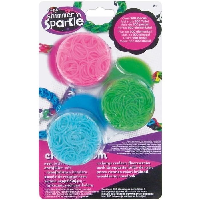 ASMOKIDS - - Elastiques loom - Recharge 1 - 3 Couleurs
