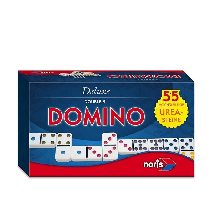 Deluxe - 606108003 - Jeu classique - Double 9 Domino: Jeux et Jouets