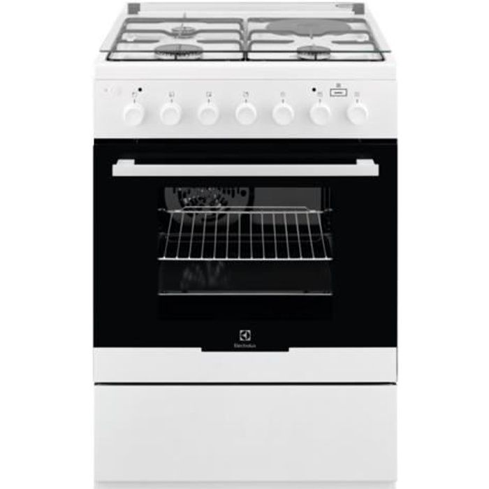 Electrolux EKM60900OW Cuisinière pose libre largeur : 60 cm profondeur : 60 cm hauteur : 88.9 cm avec système auto-nettoyant…