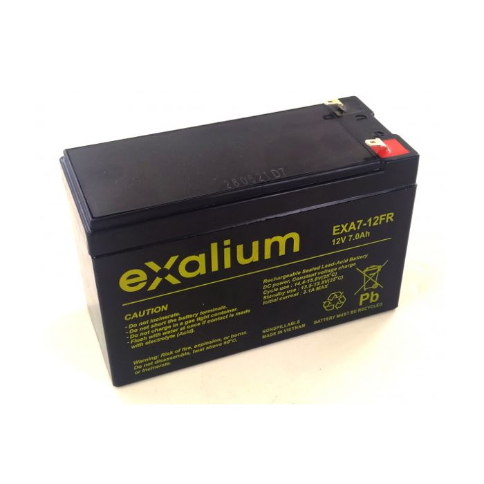 Batterie Plomb 12V 7Ah Exalium EXA7-12FR UL 94V-O