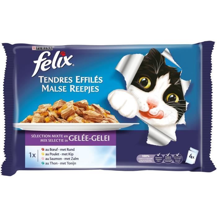 Pâtée pour chat viande poisson 4 x 100 g FELIX