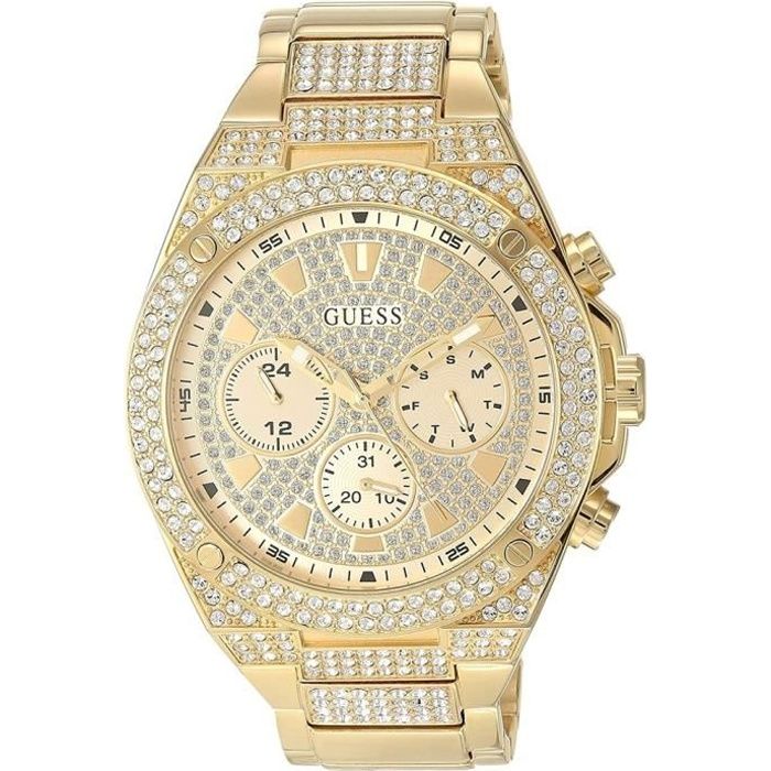 Montre homme GUESS GW0059G2 cristaux Swarovski Pegasus or certifié multifonctions