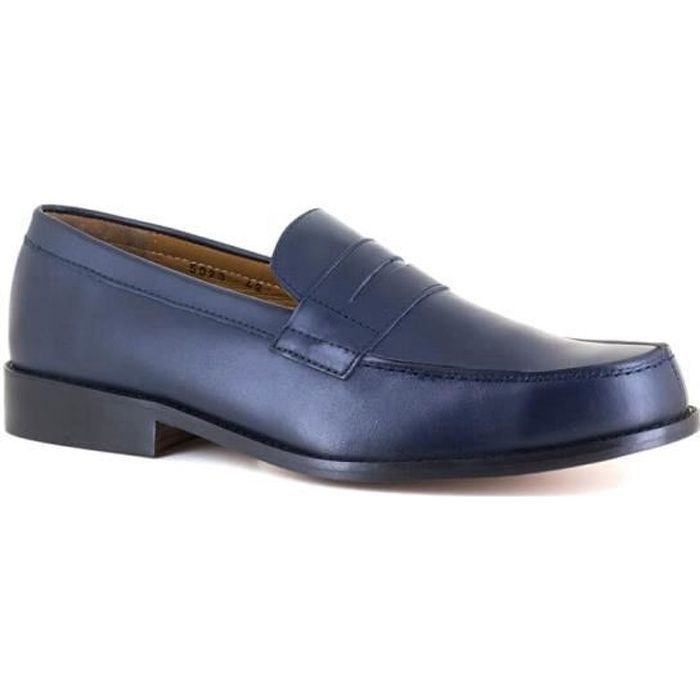 Mocassin Homme J.BRADFORD Cuir Marine JB-BACCARAT