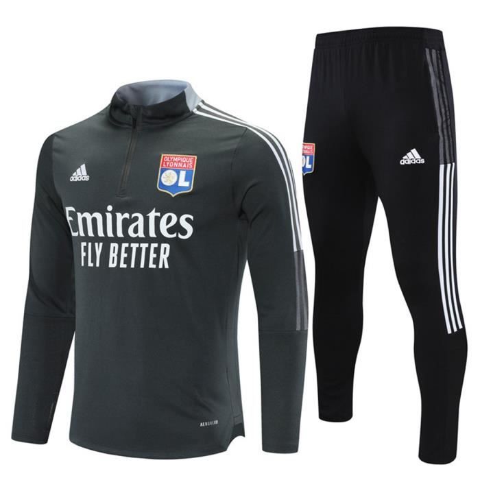 Lyon 2021 2022 Survêtements Foot Homme Enfants Maillot de Football - Noir