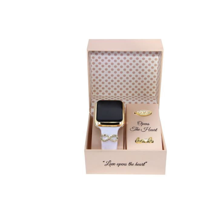 VERA VERONA Coffret Cadeau Femme Montre Connectée et 3 Clips Bracelets - 35 mm - Water résistante - MVV1009-002 35,00 GOLD
