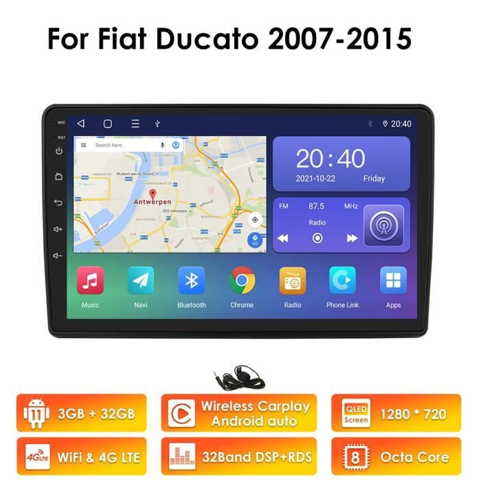 3G+32G 2Din Android Radio pour Fiat Ducato 2007-2015 Voiture GPS Navigation AutoRadio Stéréo Multimédia Vidéo Lecteur HeadUnit