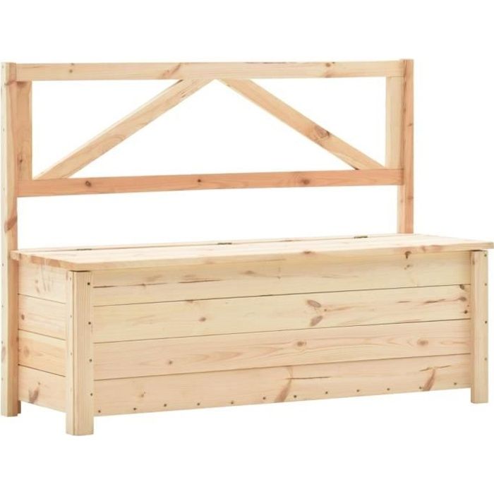 2816JILL® Banc Boîte de rangement de jardin Coffre de Jardin Malle de Rangement Retro Design 120 cm Bois de pin massif Size:120 x 45