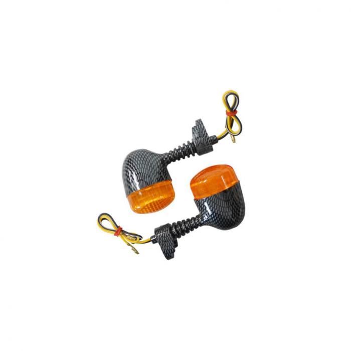 PHARES CLIGNOTANT 50 A BOITE ADAPTABLE DERBI 50 SENDA 1995> ORANGE-CARBONE (PAIRE) -REPLAY-