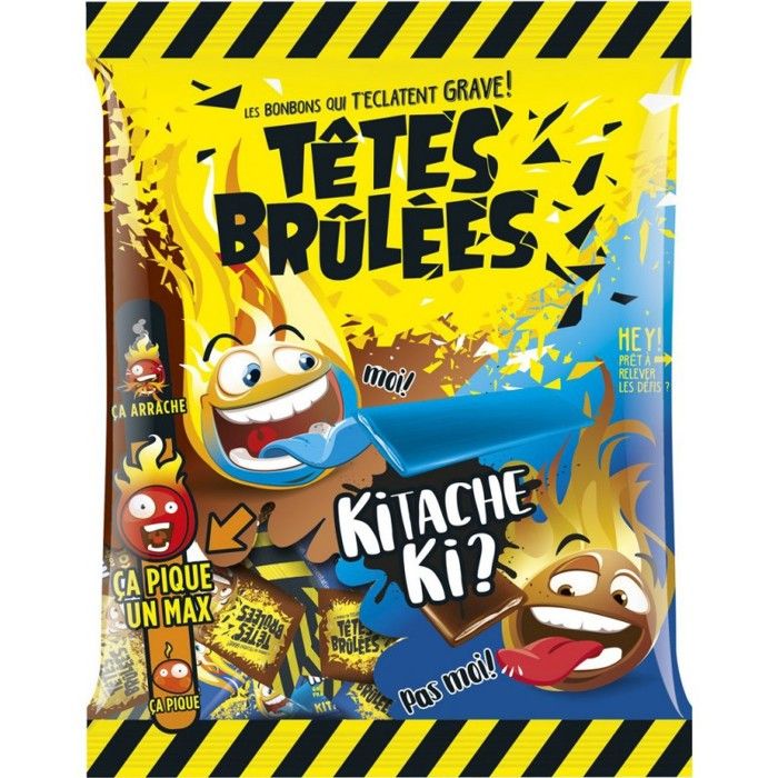 VERQUIN Barres Têtes Brulées Kitache Cola, goût framboise - 200 g