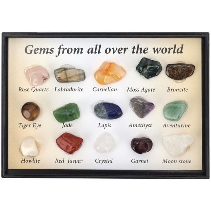 VGEBY ornement Feng Shui 15 sortes de pierres précieuses en cristal ornement décoration colorée de méditation Feng Shui pour les