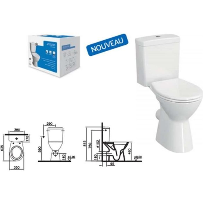 Normus Lift Pack WC à poser avec bride - Normus Lift Pack WC à poser PMR OB, 65 cm, avec bride - 9836B003-7204