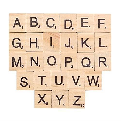 100Pcs Lettres en Bois de Scrabble Puzzle Alphabets A à Z Jouet Educatif en Bois pour Bébé Enfant Garcon Filles@M1282