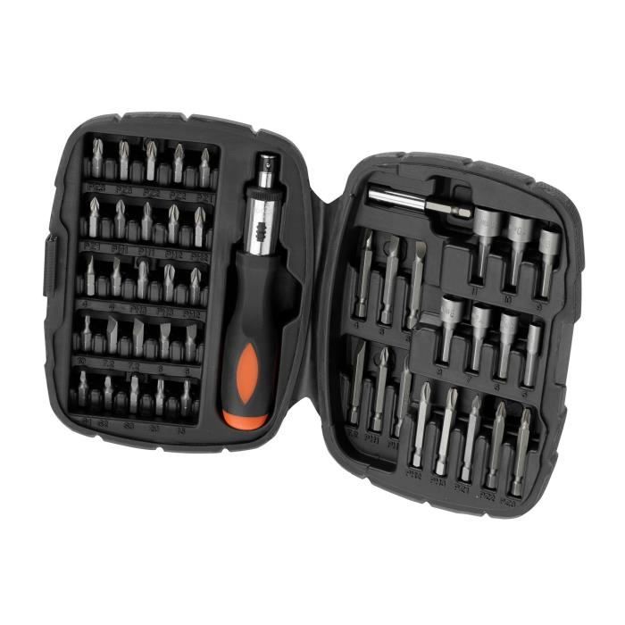 Kit Tournevis et Embouts à Cliquet (45 pièces) BLACK+DECKER - A7039-XJ
