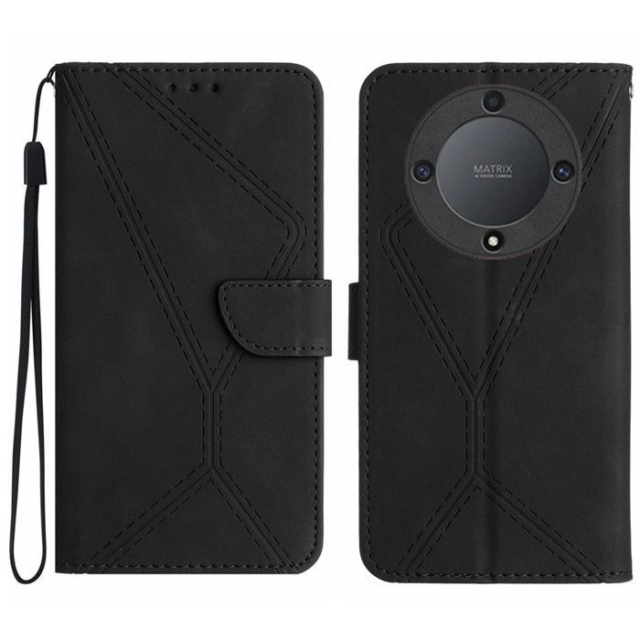 Pour Honor Magic5 Lite (6.67) Housse de protection antichoc antidérapante avec support - Noir