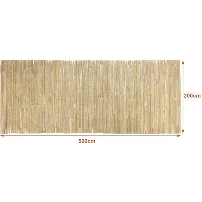 Canisse en bambou Baarle 200 x 500 cm naturel