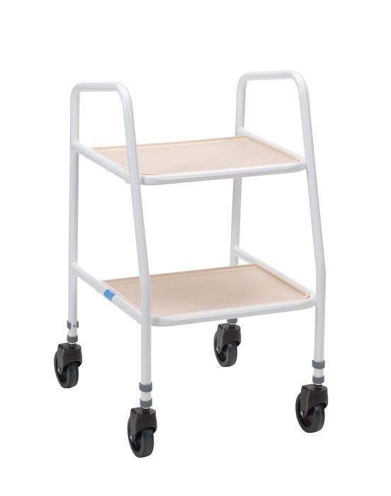 Desserte de cuisine - 817066 - Hauteur réglable 85-100 cm - 2 plateaux à rebords - Roulante