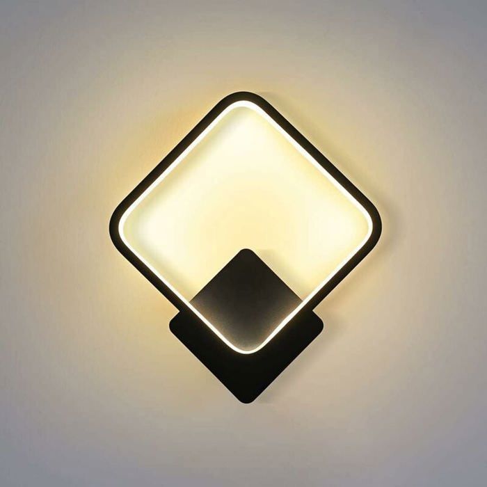 Applique dintérieur salon LED applique carrée éclairage intérieur moderne noir trois lampe de couleur primaire
