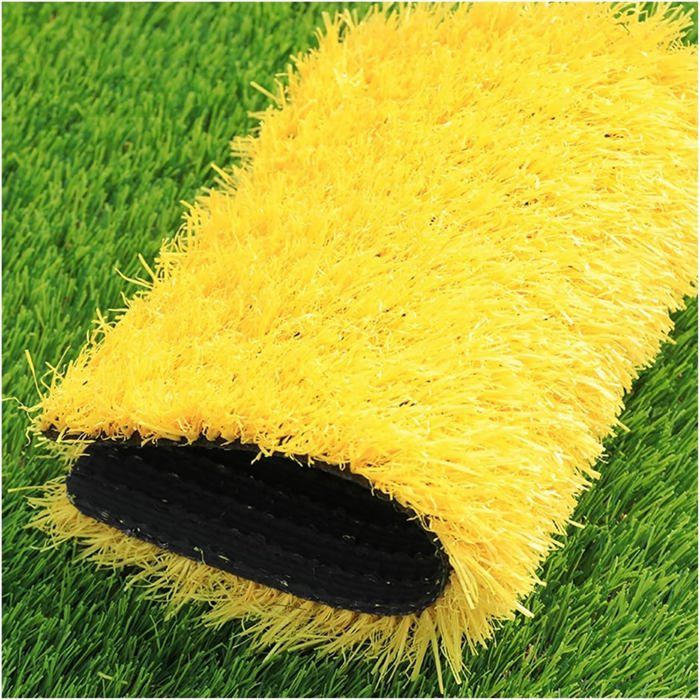 Jaune Pelouse Gazon Artificiel, Intérieur Extérieur Tapis d'herbe épais